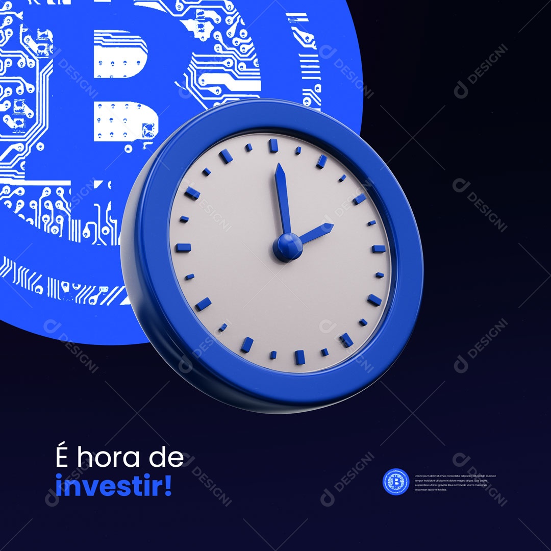 Social Media Mercado Financeiro é Hora de Investir! PSD Editável