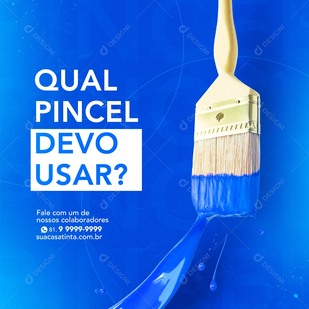 Qual Pincel devo Usar Casa de Tintas Social Media PSD Editável