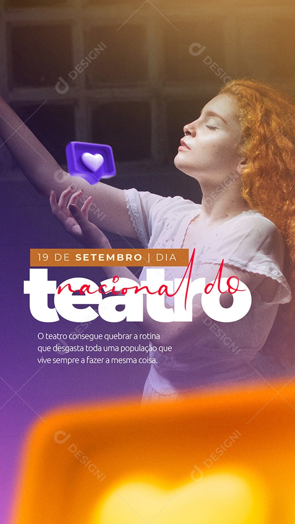 Story O Teatro consegue Quebrar a Rotina Dia Nacional do Teatro Social Media PSD Editável