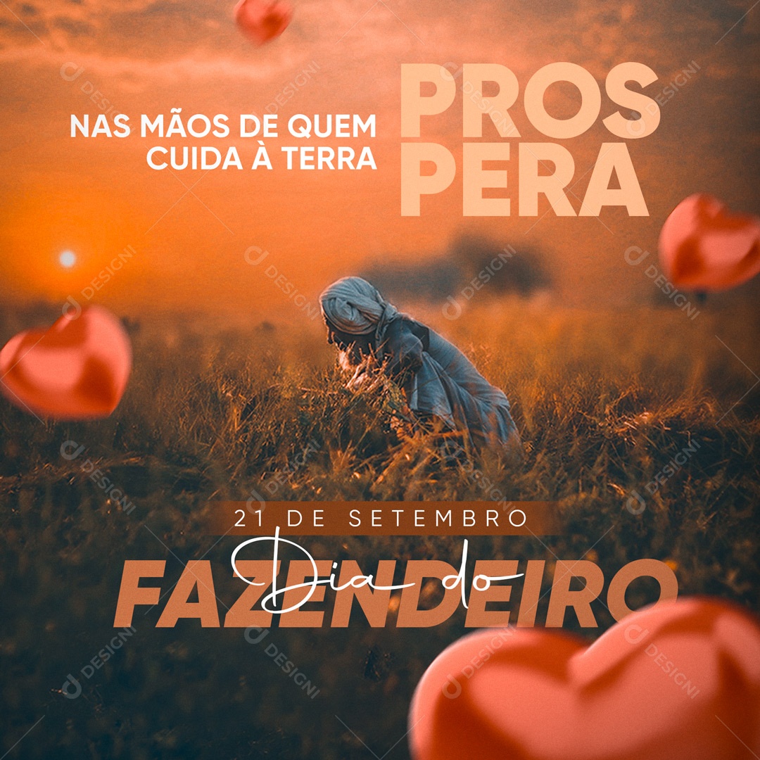 Post Dia do Fazendeiro 21 de Setembro Social Media PSD Editável