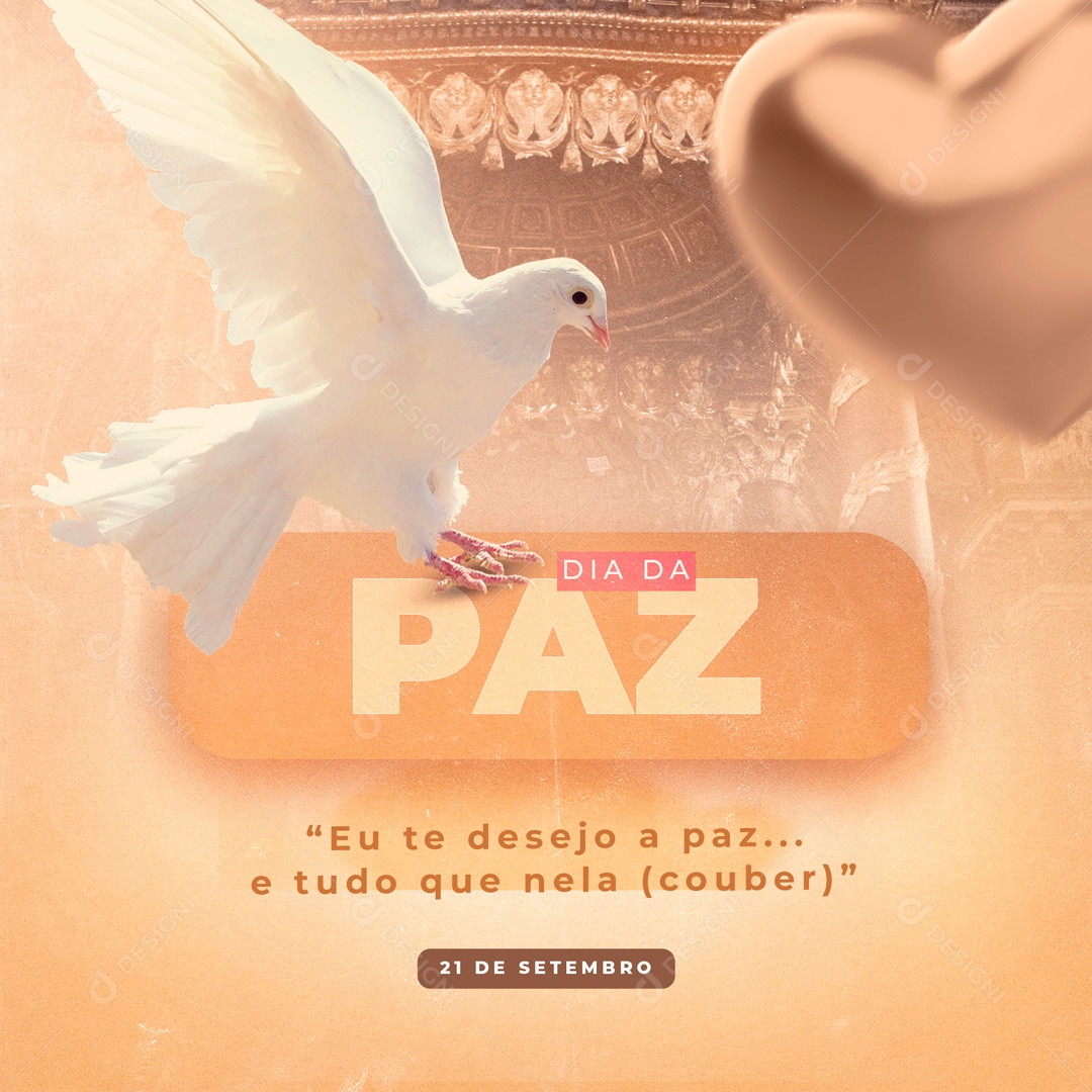 Post Dia da Paz 21 de Setembro Social Media PSD Editável