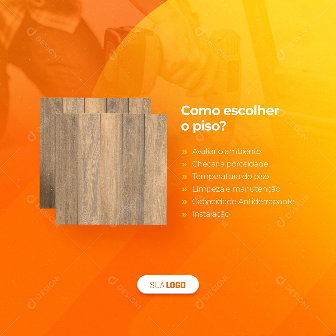 Social Media Materiais de Construção Como Escolher o Piso? PSD Editável