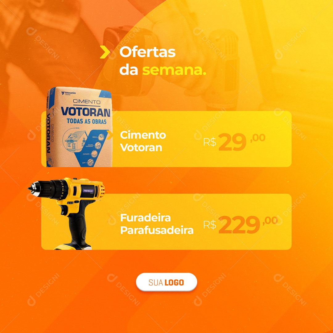 Social Media Materiais de Construção Ofertas da Semana PSD Editável