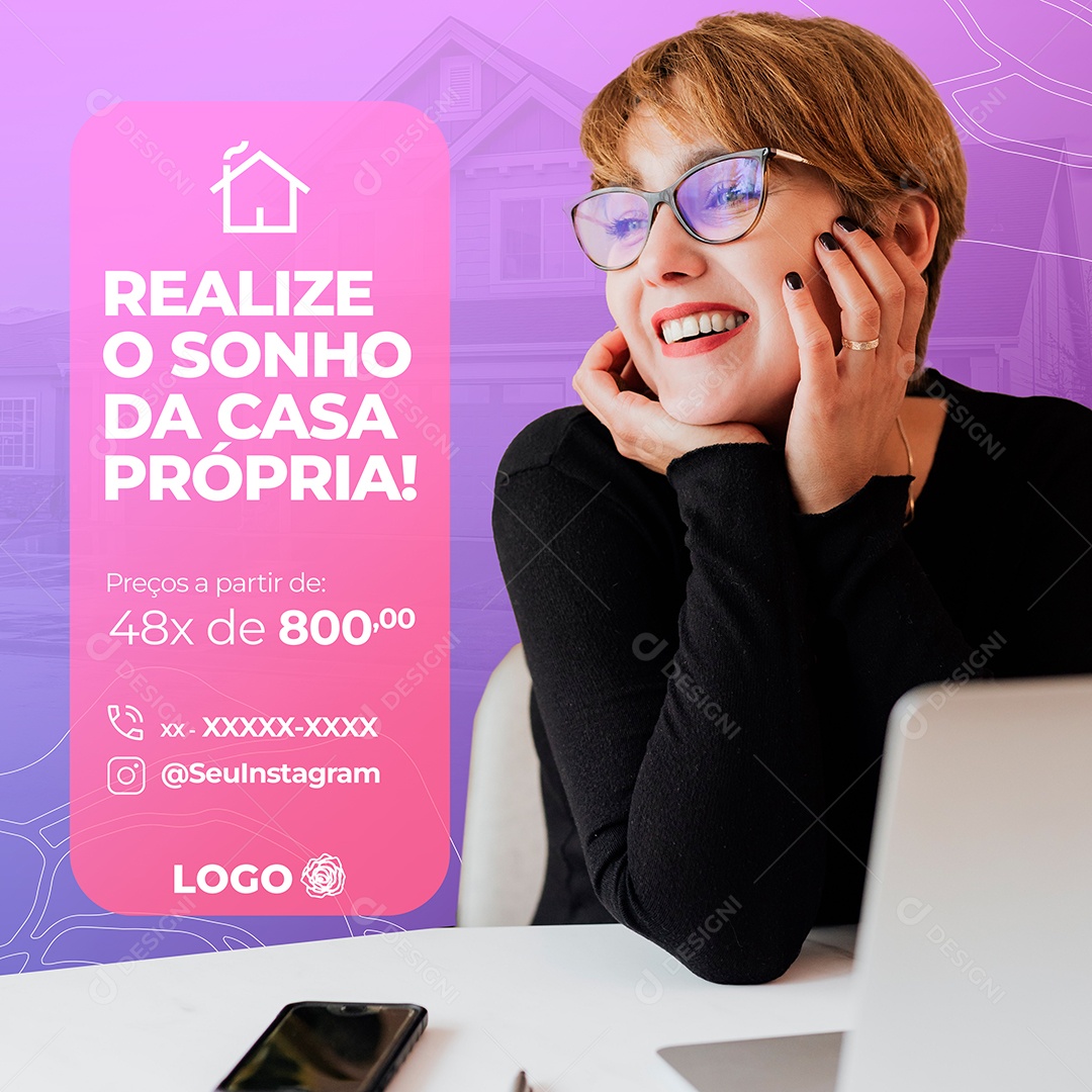 Social Media Imobiliária Realize O Sonhor Da Casa Própria Psd Editável Download Designi 0628