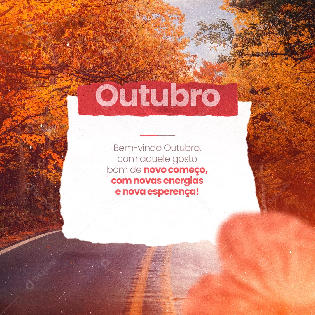 Welcome October with New Energies and New Hope Social Media Editable PSD