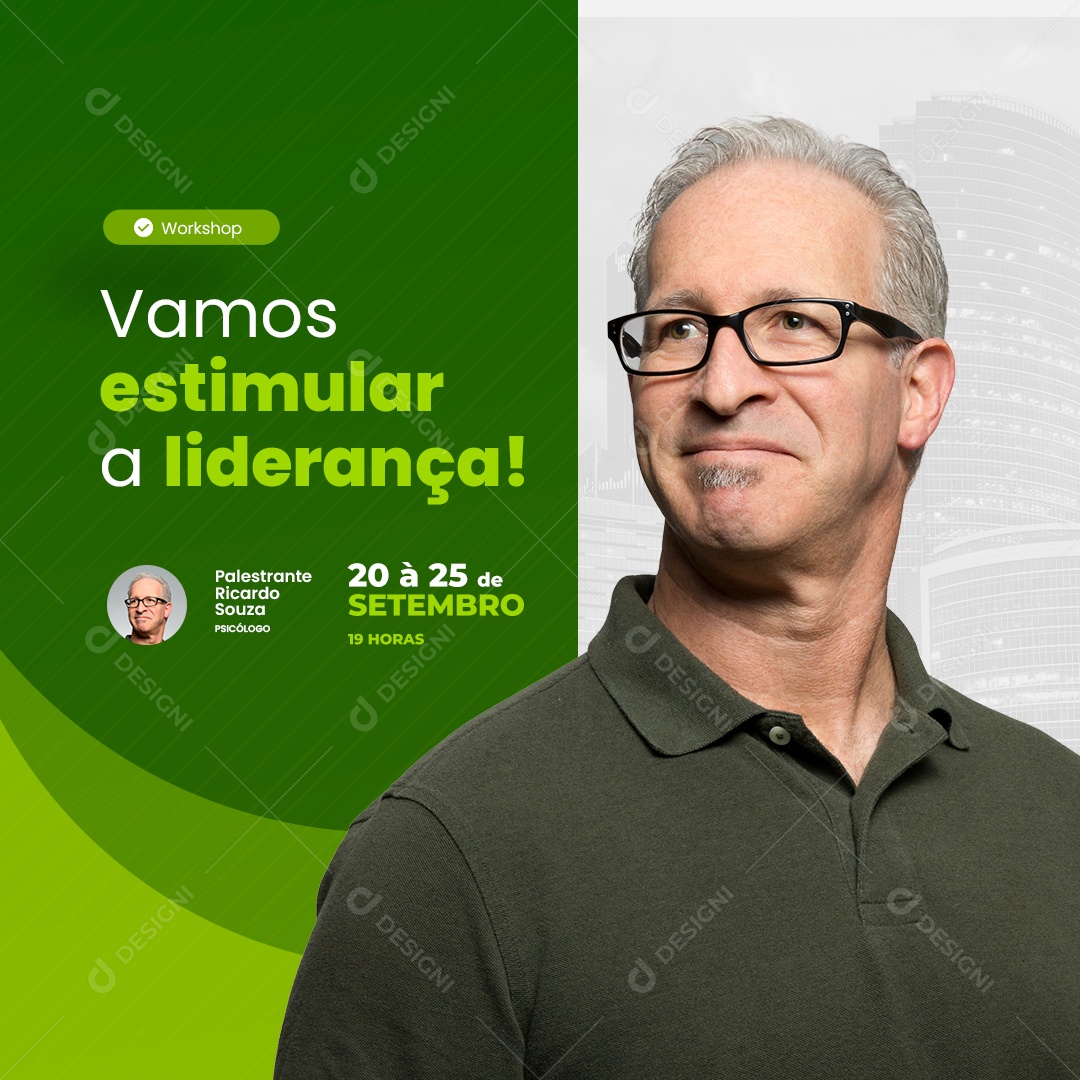 Social Media Recursos Humanos Vamos Estimular a Liderança PSD Editável