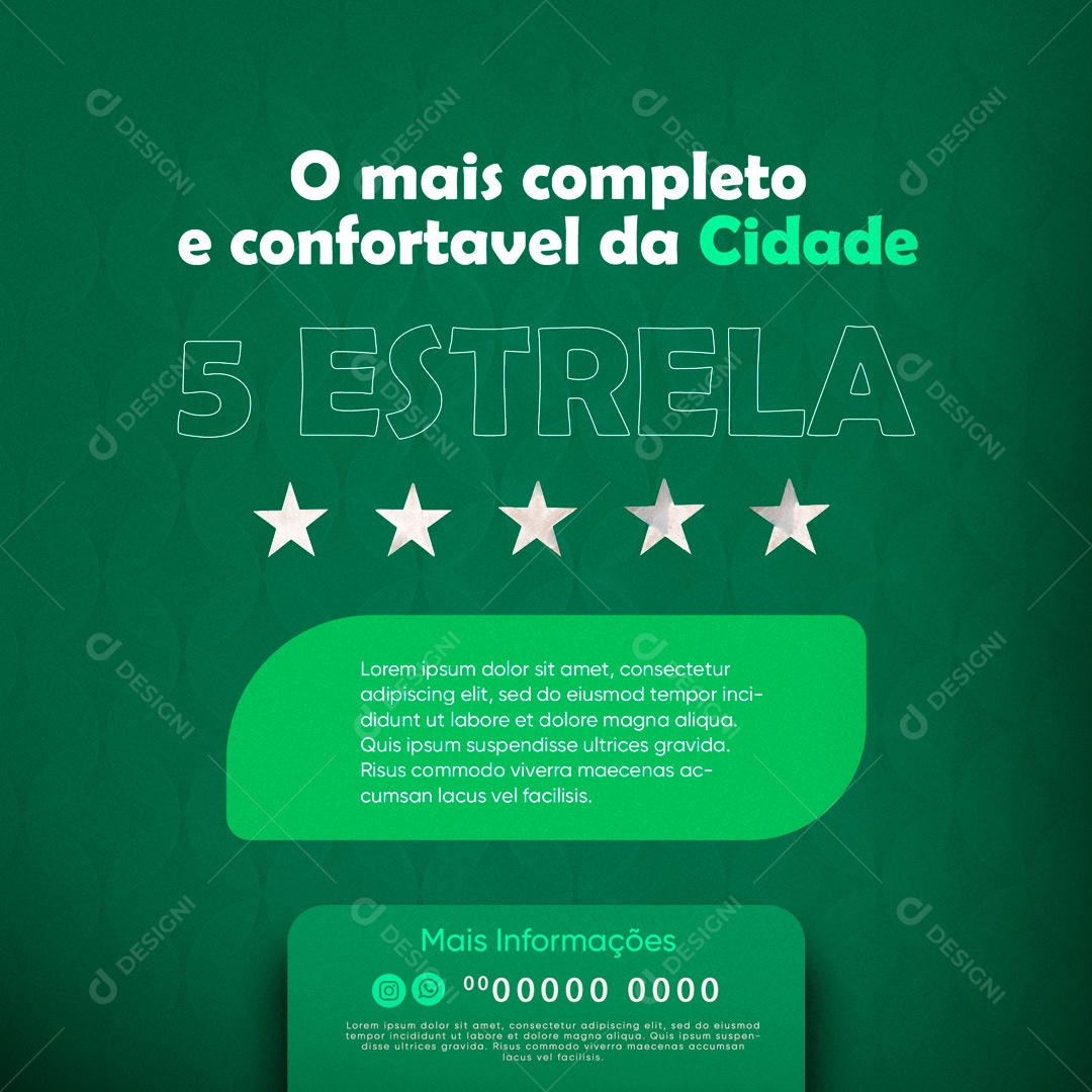 Social Media Hotel O mais Completo e Confortável da Cidade PSD Editável