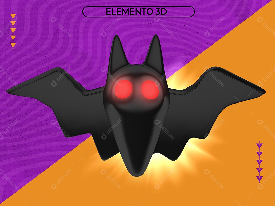 Elemento 3D Morcego Voando PNG Transparente [download] - Designi