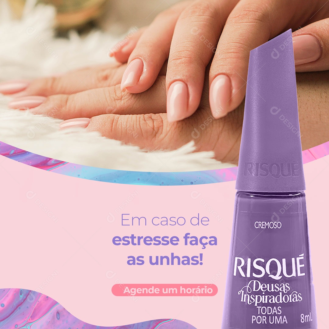 Social Media Manicure em Caso de Estresse Faça as Unhas! PSD Editável