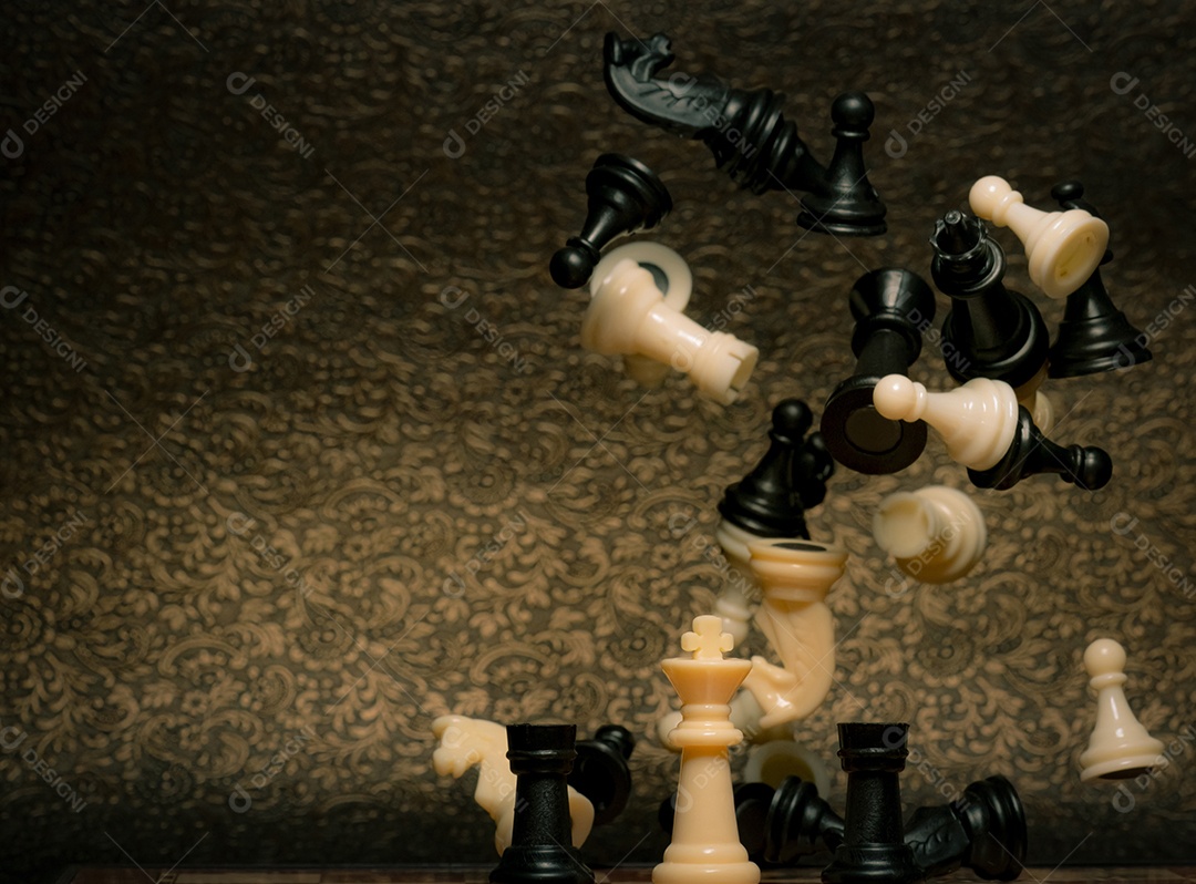 Jogo de tabuleiro xadrez estratégia de gestão de negócios e