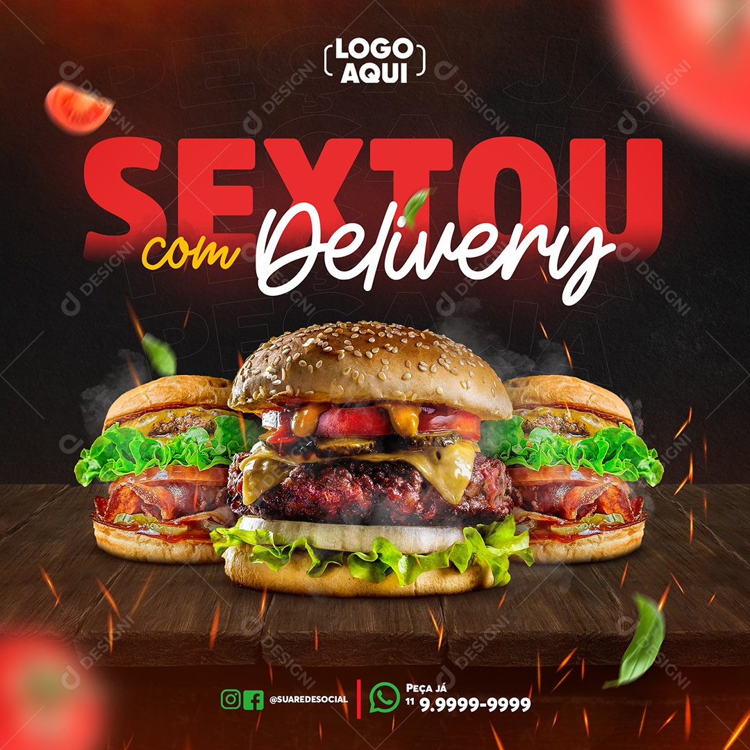 Social Media Hamburgueria Sextou Com Delivery Psd Editável Download Designi 1723