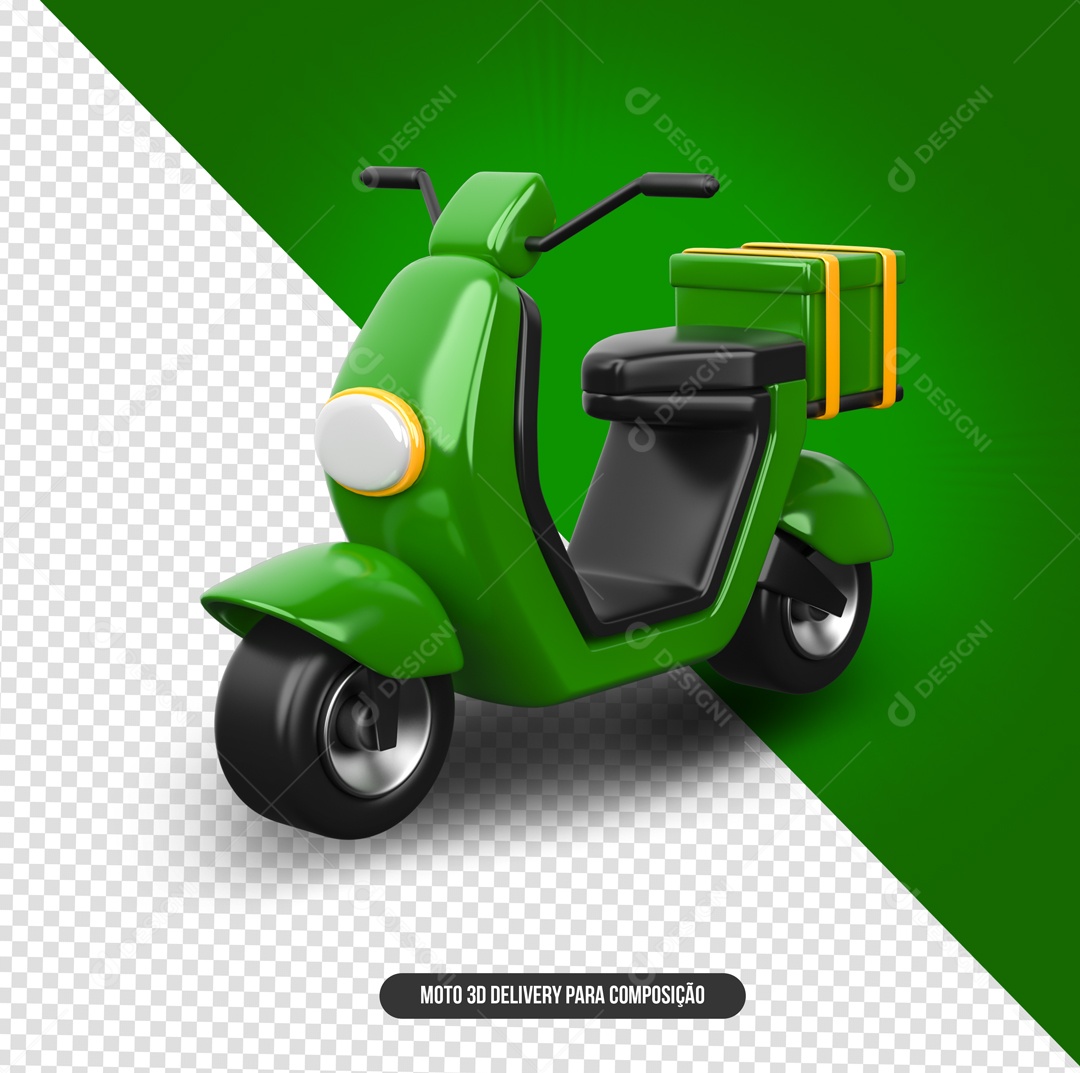 Scuter Verde Elemento 3D para Composição PSD