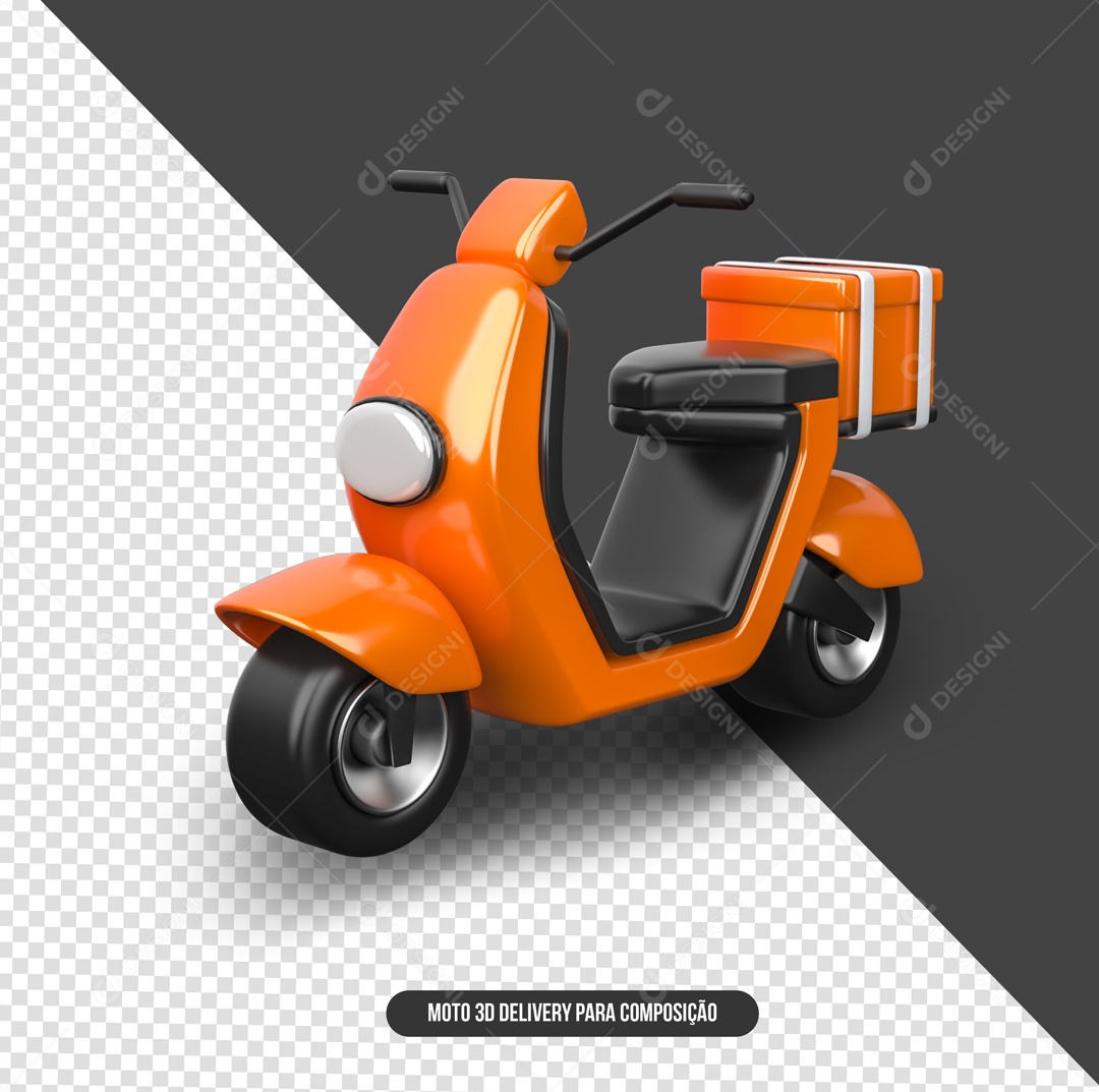 Scuter Laranja Elemento 3D para Composição PSD