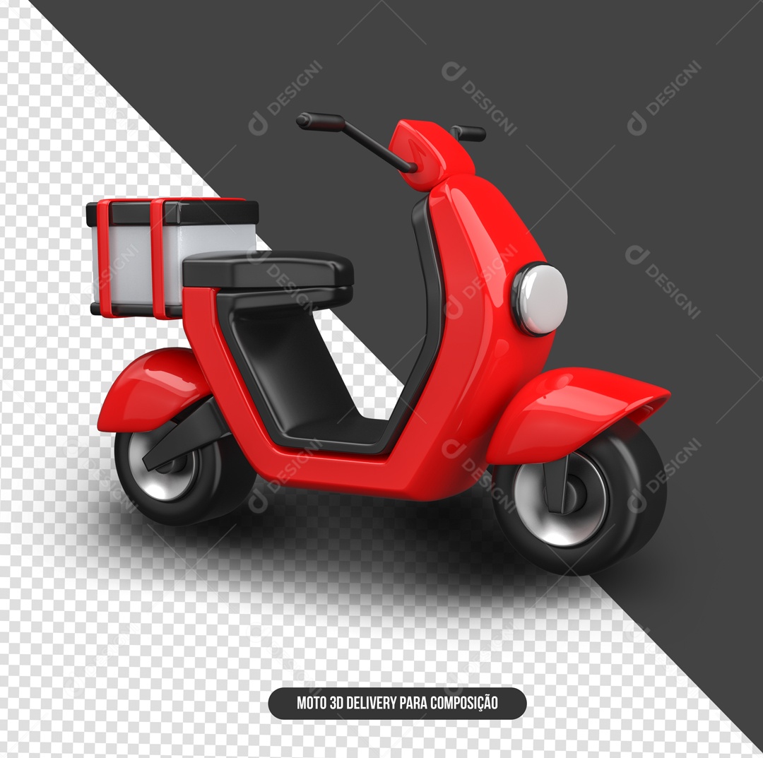 Scuter Vermelha Elemento 3D para Composição PSD