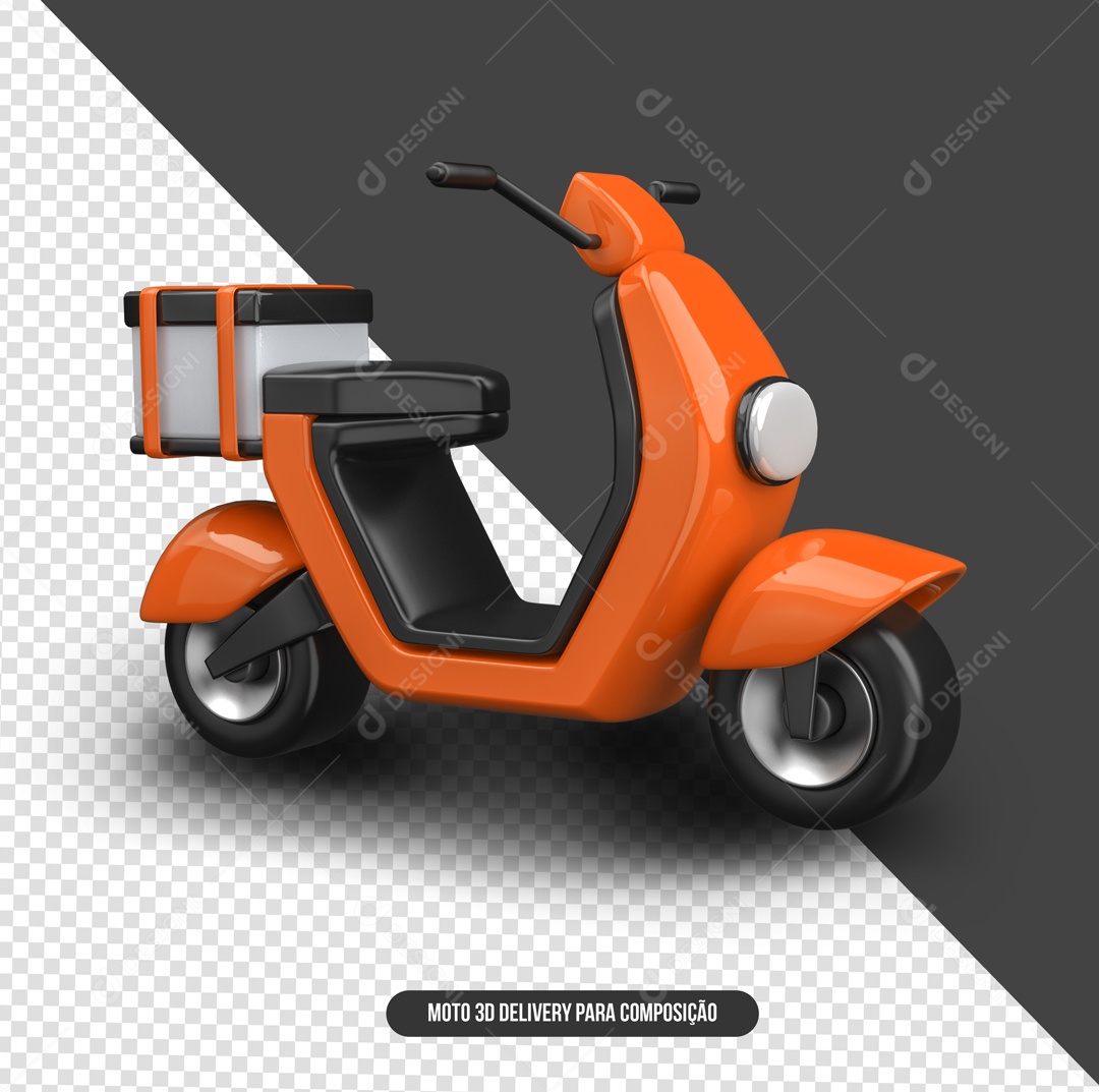 Scuter Laranja Elemento 3D para Composição PSD