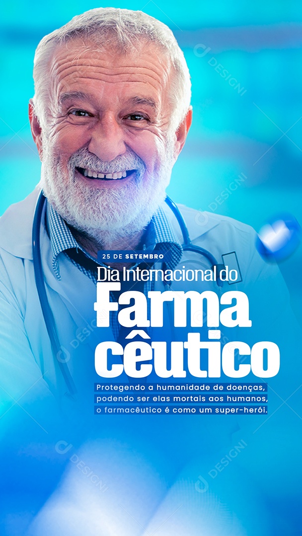 Story Protegendo a Humanidade de Doenças Dia do Farmacêutico Social Media PSD Editável