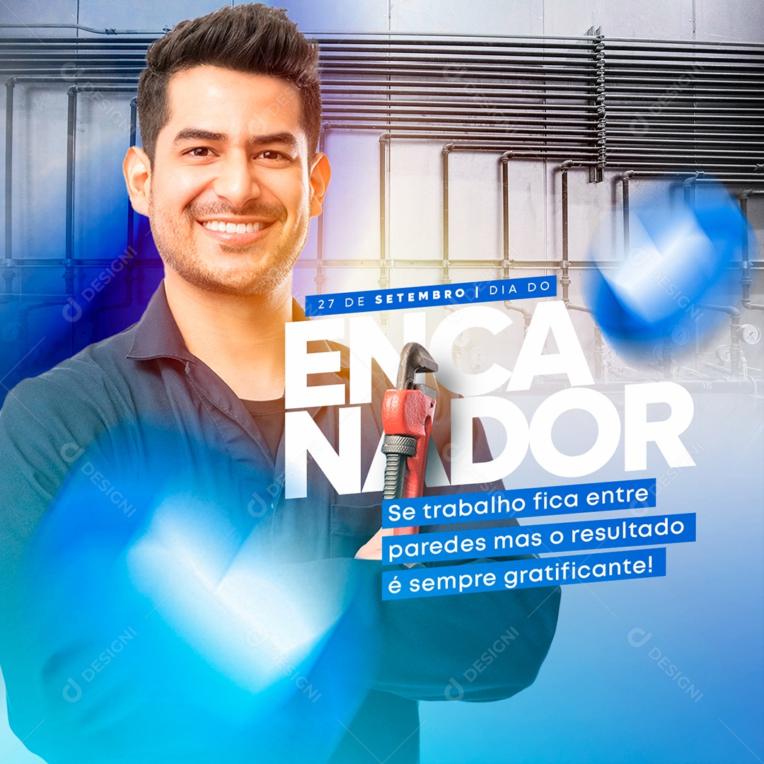 Social Media Dia do Encanador Sempre Gratificante PSD Editável