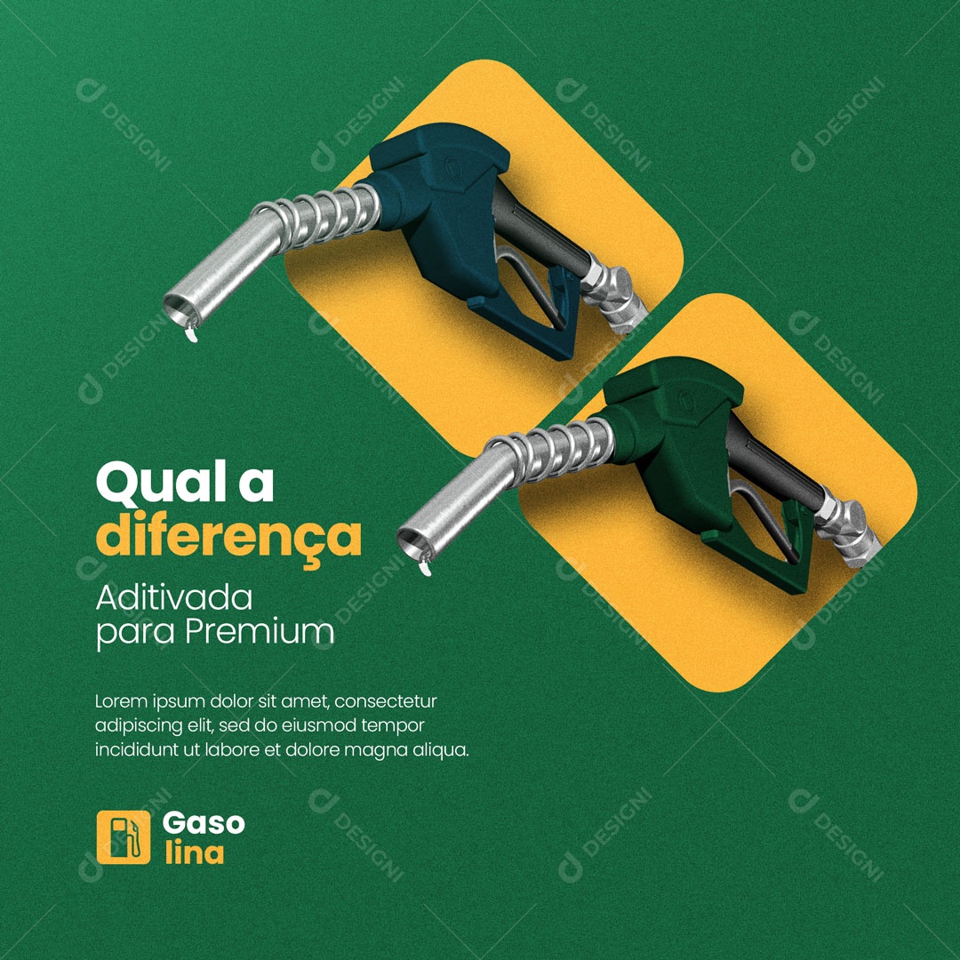 Posto de Combustível Gasolina qual a Diferença da Aditivada para Premium Social Media PSD