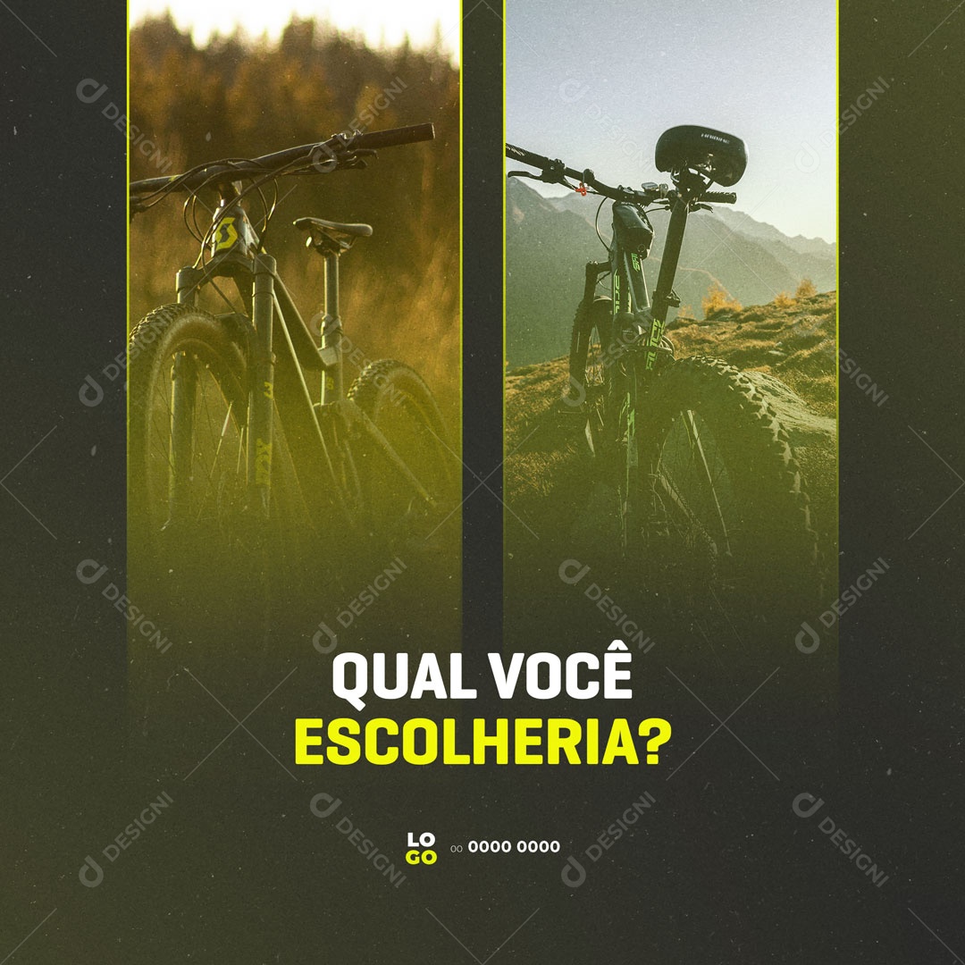 Social Media Bicicletaria Bicicleta Qual você Escolheria? PSD Editável