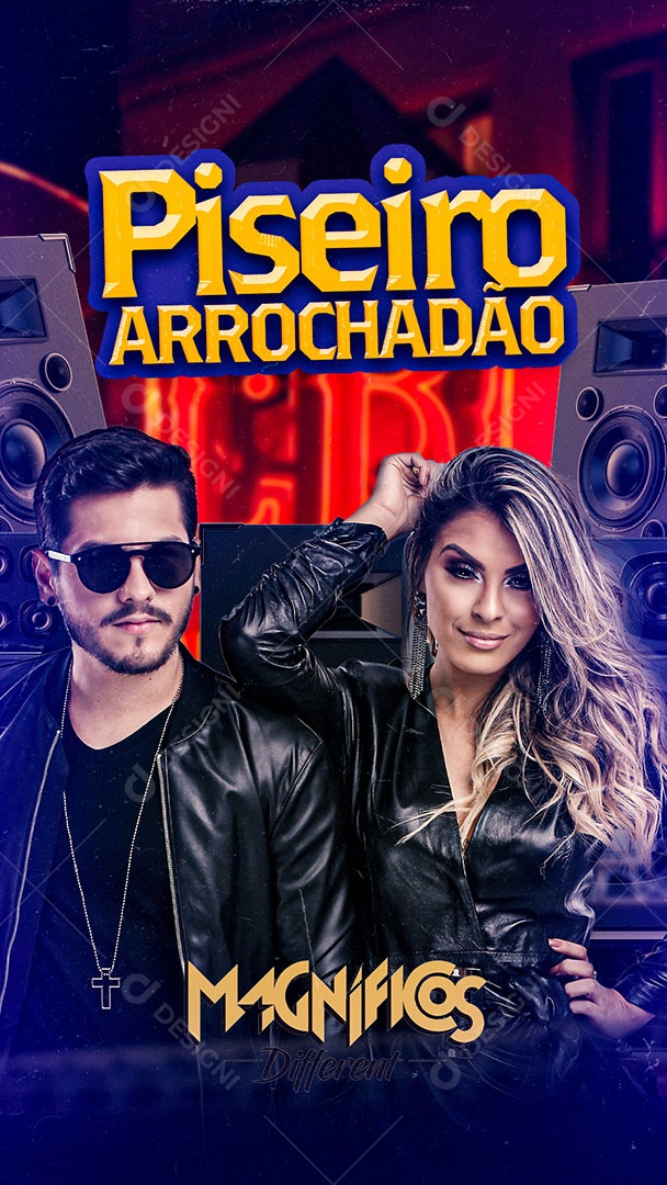 Flyer Show Banda Magníficos Story Social Media PSD Editável