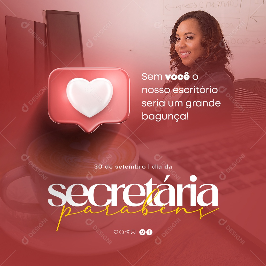 Dia da Secretária 30 de Setembro Social Media PSD Editável