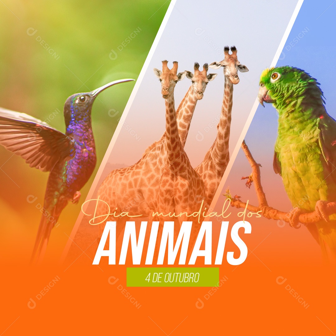 Dia Mundial dos Animais 04 de Outubro Social Media PSD Editável