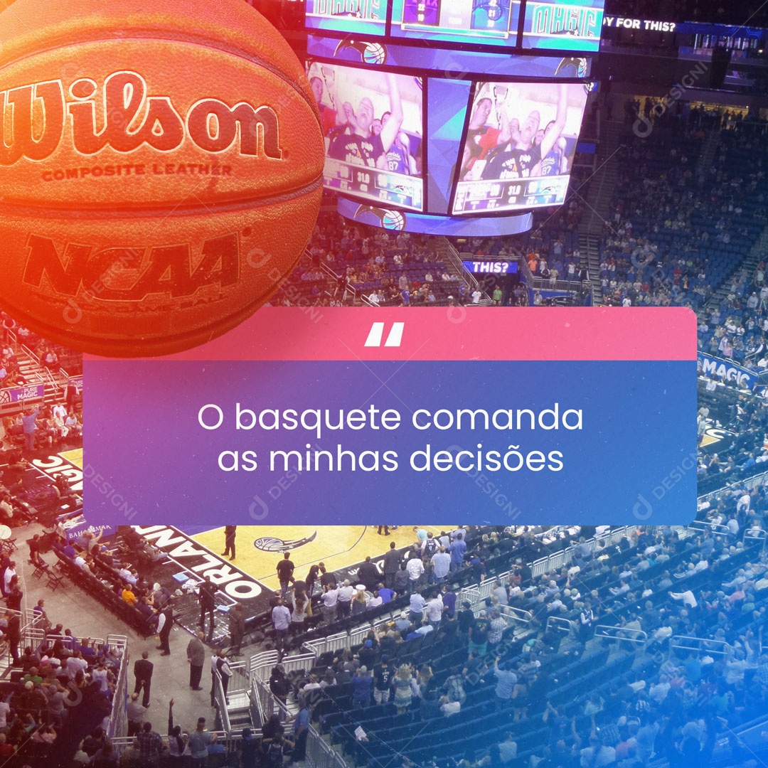 Social Media O Basquete Comanda as Minhas Decisões PSD Editável