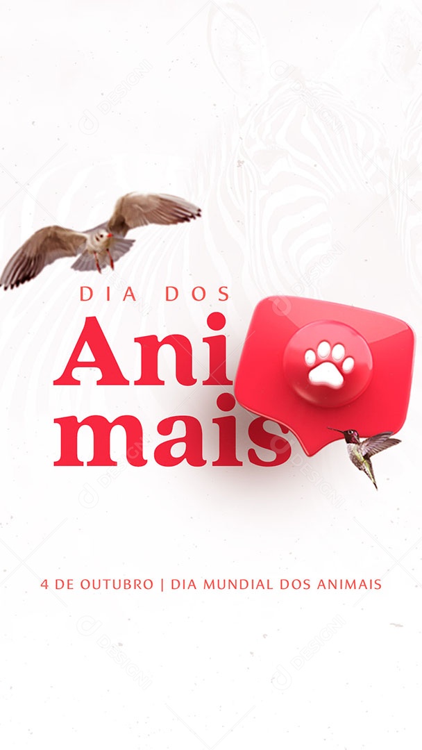 Story Dia Mundial dos Animais 04 de Outubro Aves Social Media PSD Editável