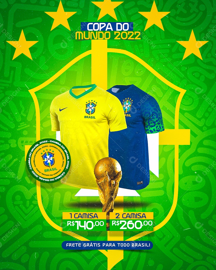 Copa Do Mundo 2022 Novas Camisas Promoção Social Media PSD Editável  [download] - Designi