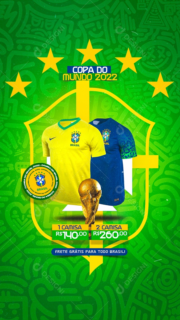 Camisa Seleção Brasileira em Promoção Social Media PSD Editável [download]  - Designi