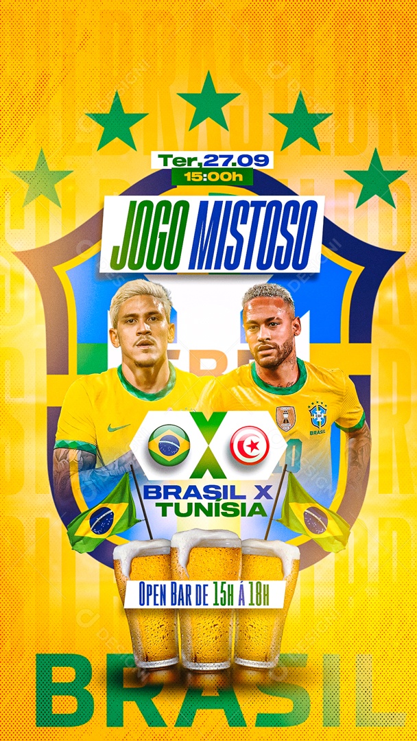 Copa Do Mundo Rumo ao Hexa Seleção Brasileira Social Media PSD