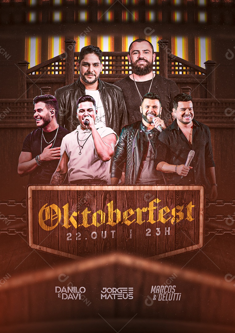 Oktoberfest Danilo and Davi Jorge and Mateus Marcos and Belutti Flyers Social Media Editable PSD