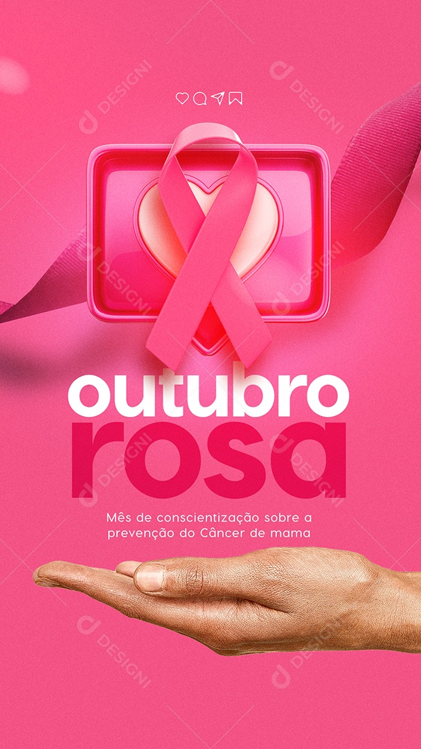 Story Mês de Conscientização sobre o Câncer de Mama Carrossel Outubro Rosa Social Media PSD Editável