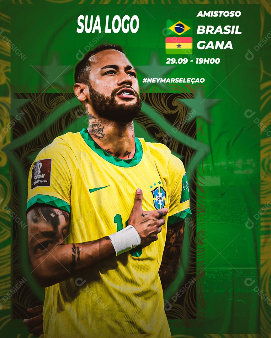 Jogo Brasil Copa do Mundo - Transmissão ao Vivo - Flyer PSD