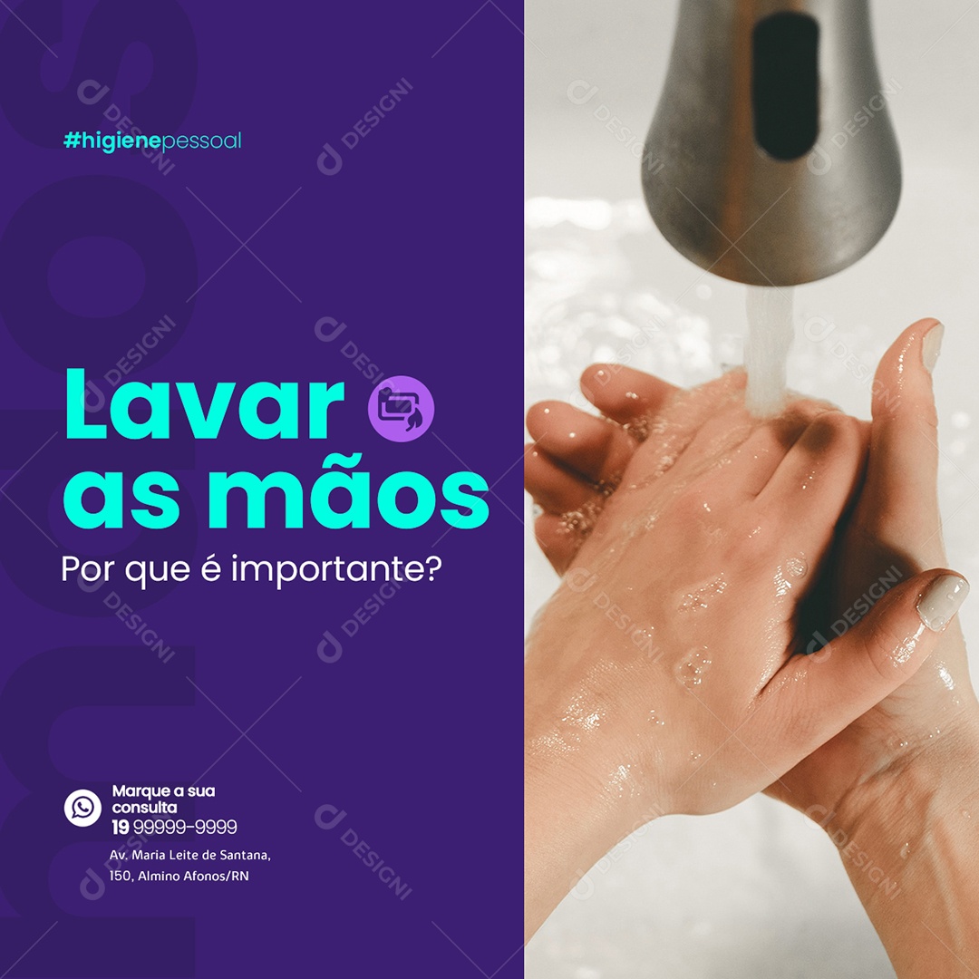 Social Media Medical Clinic Wash Hands Editable PSD