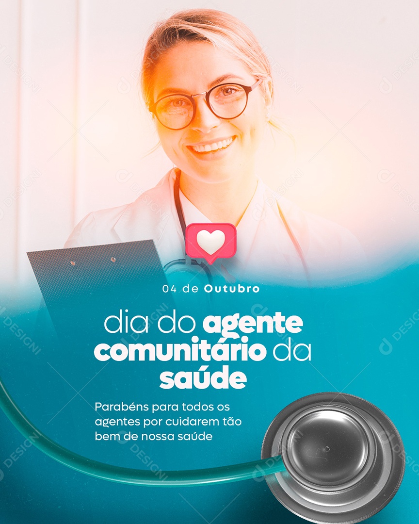 Parabéns para Todos Dia do Agente Comunitário de Saúde Social Media PSD Editável