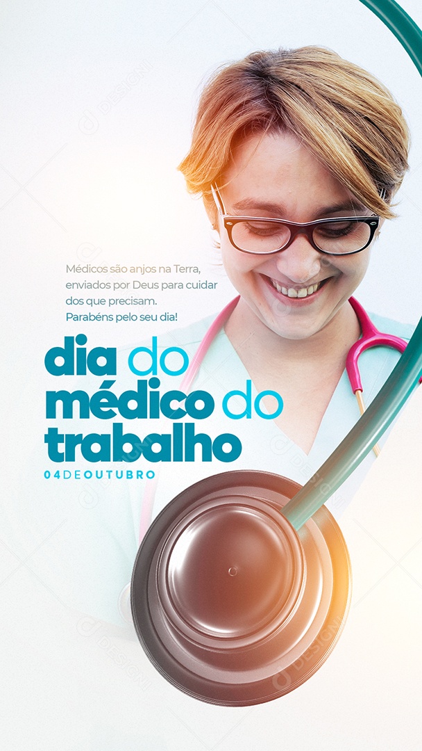 Story Médicos são Anjos na Terra Enviados por Deus Dia do Médico do Trabalho Social Media PSD Editável