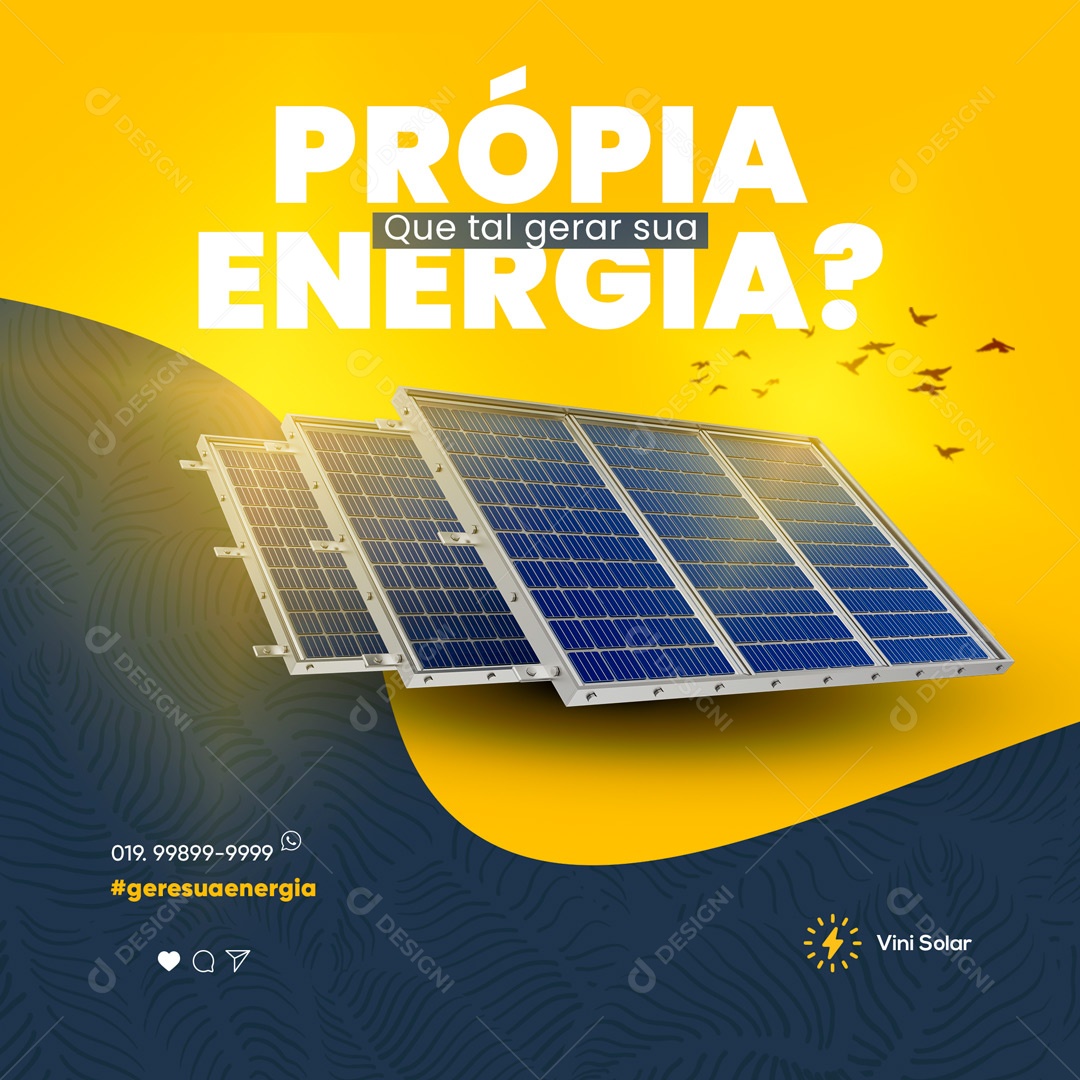 Que Tal Gerar Sua Própria Energia Solar Social Media PSD Editável