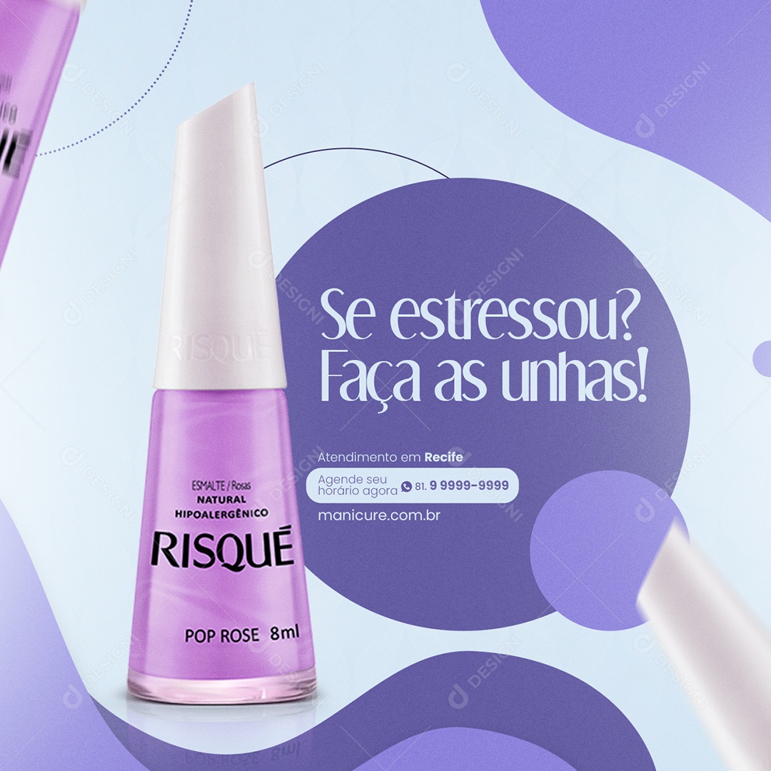 Social Media Manicure Se Estressou Faça as Unhas PSD Editável