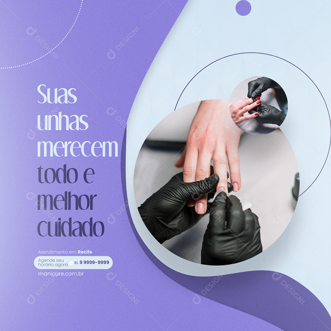 Social Media Manicure Suas Unhas Merecem PSD Editável