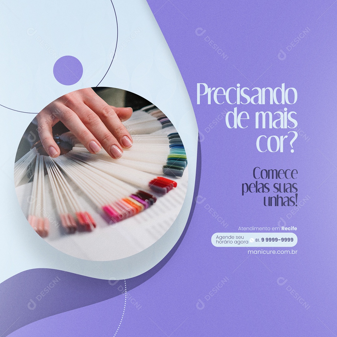 Social Media Manicure Precisando de Mais Cores PSD Editável