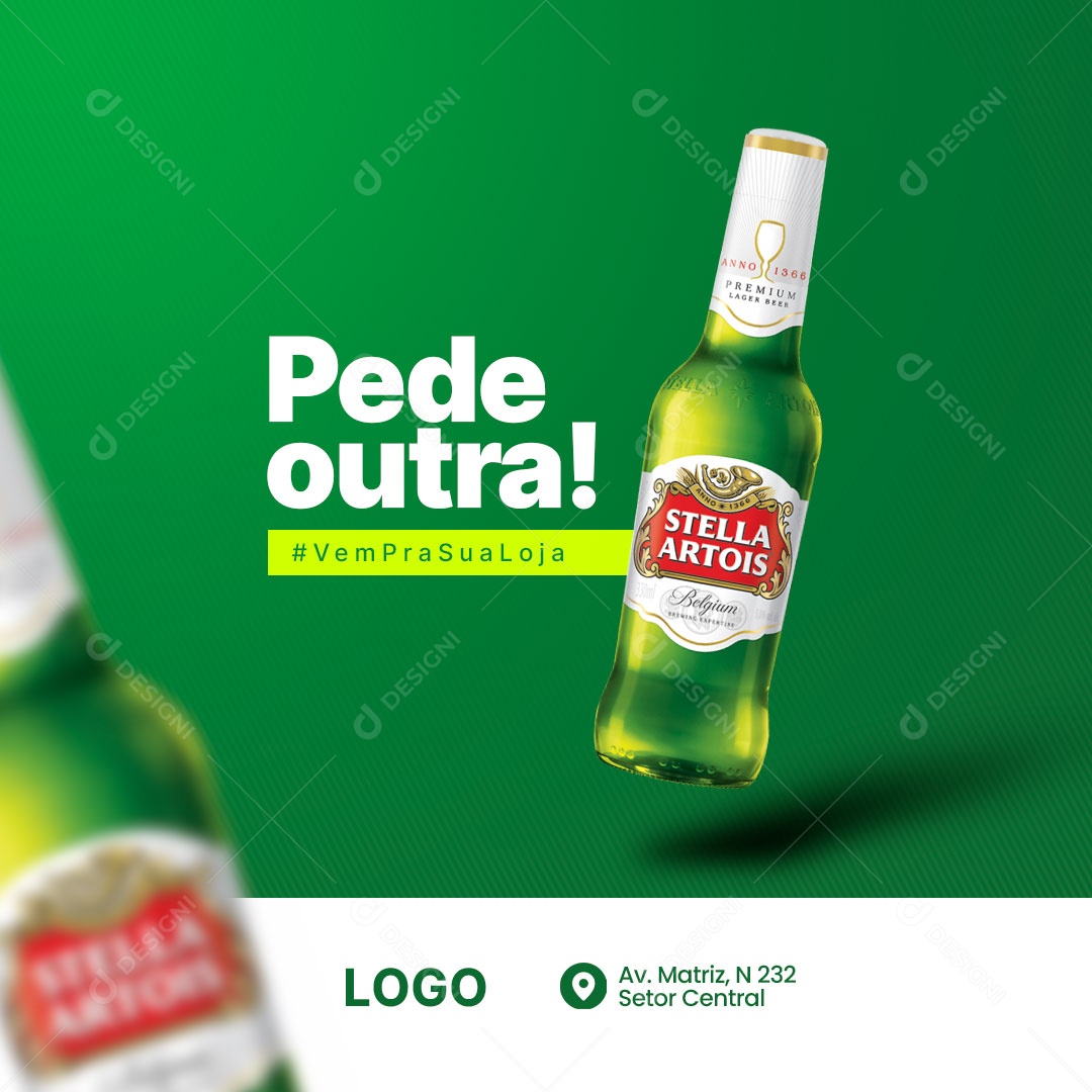 Pode Outra Vem Pra Distribuidora Stella Artois Social Media PSD Editável