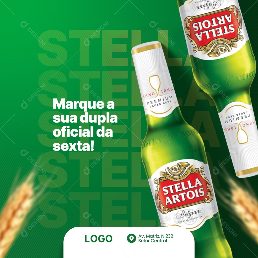 Marque a Sua Dupla Oficial da Sexta Stella Artois Distribuidora Social Media PSD Editável