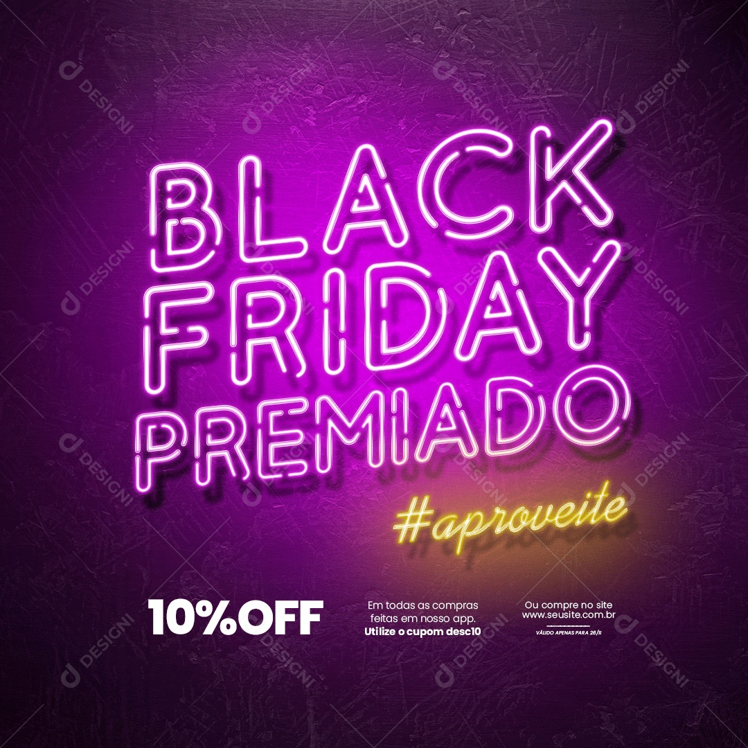 Social Media Black Friday Awarded10% Off Editable PSD