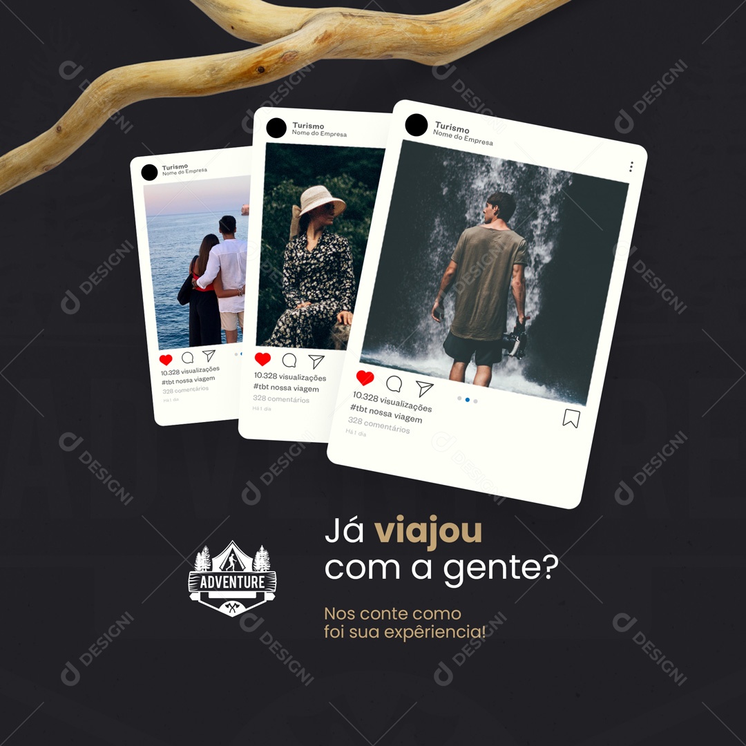 Agência de Viagens e Turismo Já Viajou com a Gente? Social Media PSD Editável