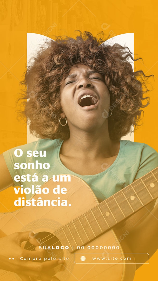 Loja de Instrumentos Musicais Violão Social Media PSD Editável