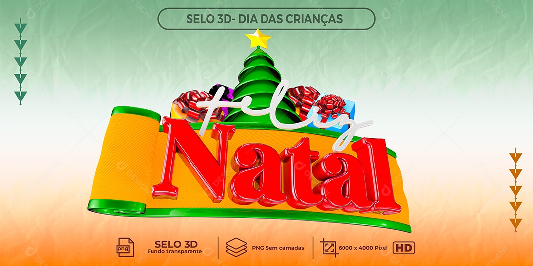 Selo 3D Feliz Natal PNG transparente Sem Fundo [download] - Designi
