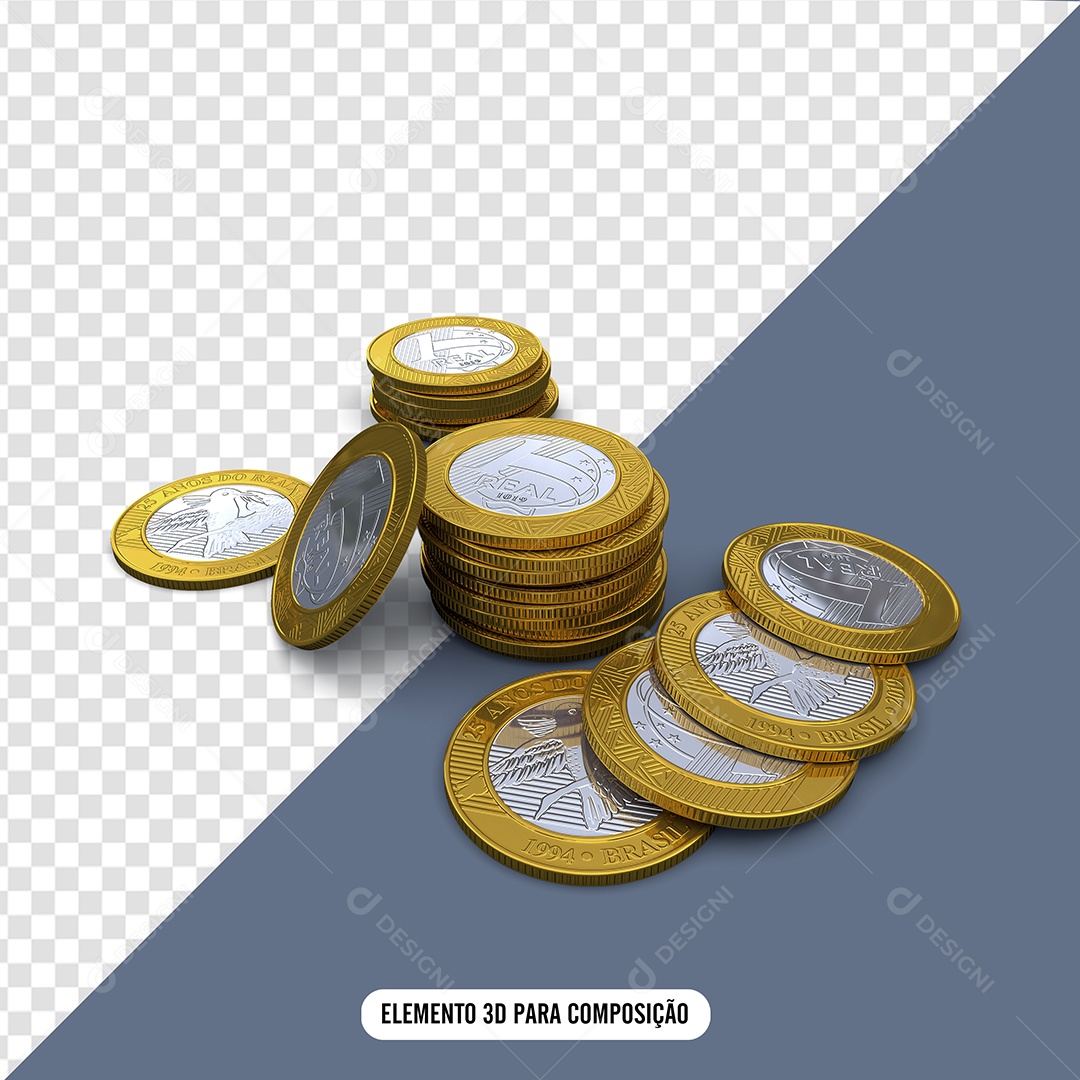 Premium PSD  Brazil real coin 3d