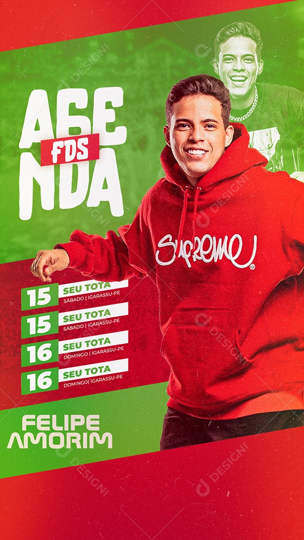 Story Agenda de FDS Felipe Amorim Flyer Social Media PSD Editável