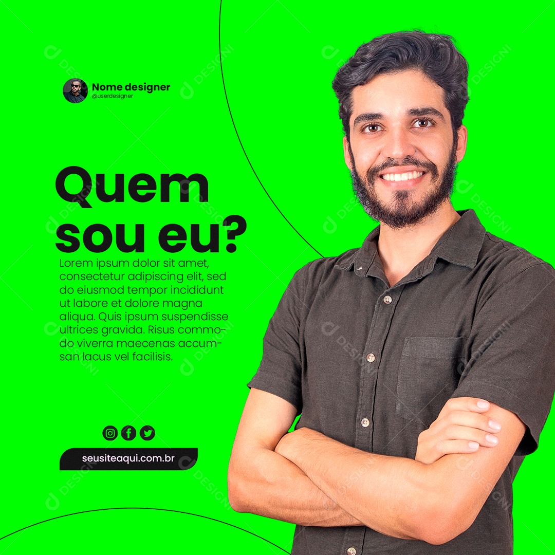 Quem Sou Eu Design Designer Social Media Psd Editável Download Designi 2091